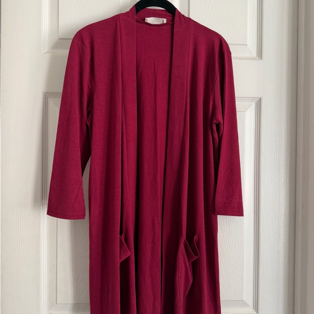 Zenana Outfitters Deep Red Cardigan
